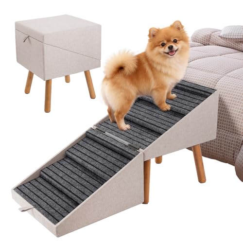 Image of Split Ottoman Dog Ramp for Bed and Couch, 21.06 inch H Non Slip Dog Stairs
