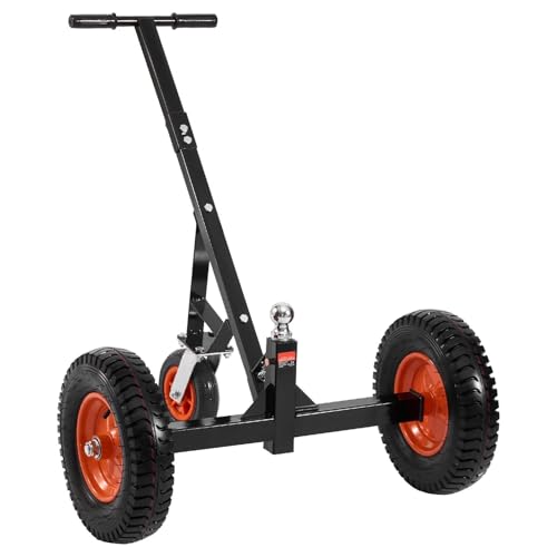 Heavy Duty Trailer Dolly, 1200 Lbs Tongue Weight, Carbon Steel Trailer Mover with 2 Inch Ball, 15.2 Inch Pneumatic Tires, Portable Manual Tow Dolly for RV and Utility Trailers