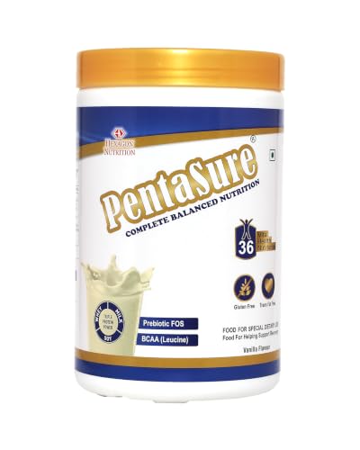 PentaSure Complete Balanced Nutrition | Daily Nutrition Protein Shake | Vanilla - 1kg | Whey, Milk & Soy Protein Blend | BCAA (Leucine) & Prebiotic FO