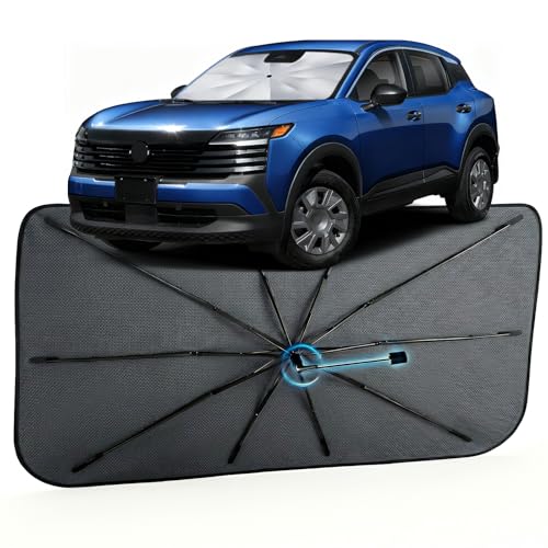 Image of Car Windshield Sun Shade for Nissan Kicks 2018-2026 -[Reflective Coated Fabric] Sunshade Umbrella for Front Window, Car Shades Sun Visor Keep Car Cool and Protects Interior, 1:1 Exact Fit