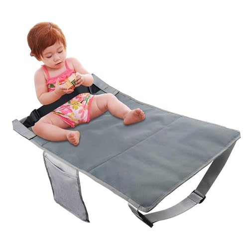 Cryfokt Pedal de Avión Portátil para Niños, Cama de Avión de Viaje Ligera y Ajustable para Niños Pequeños para Vuelos Largos (GRAY)