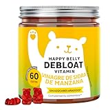 Happy Belly Debloat Vitamin - Aportan 15.000 mg de Vinagre de Sidra de Manzana en todo el programa, Vitaminas B6 y B12-60 unidades (2 meses) - Sin Azúcares Añadidos, Vegana – Bears with Benefits