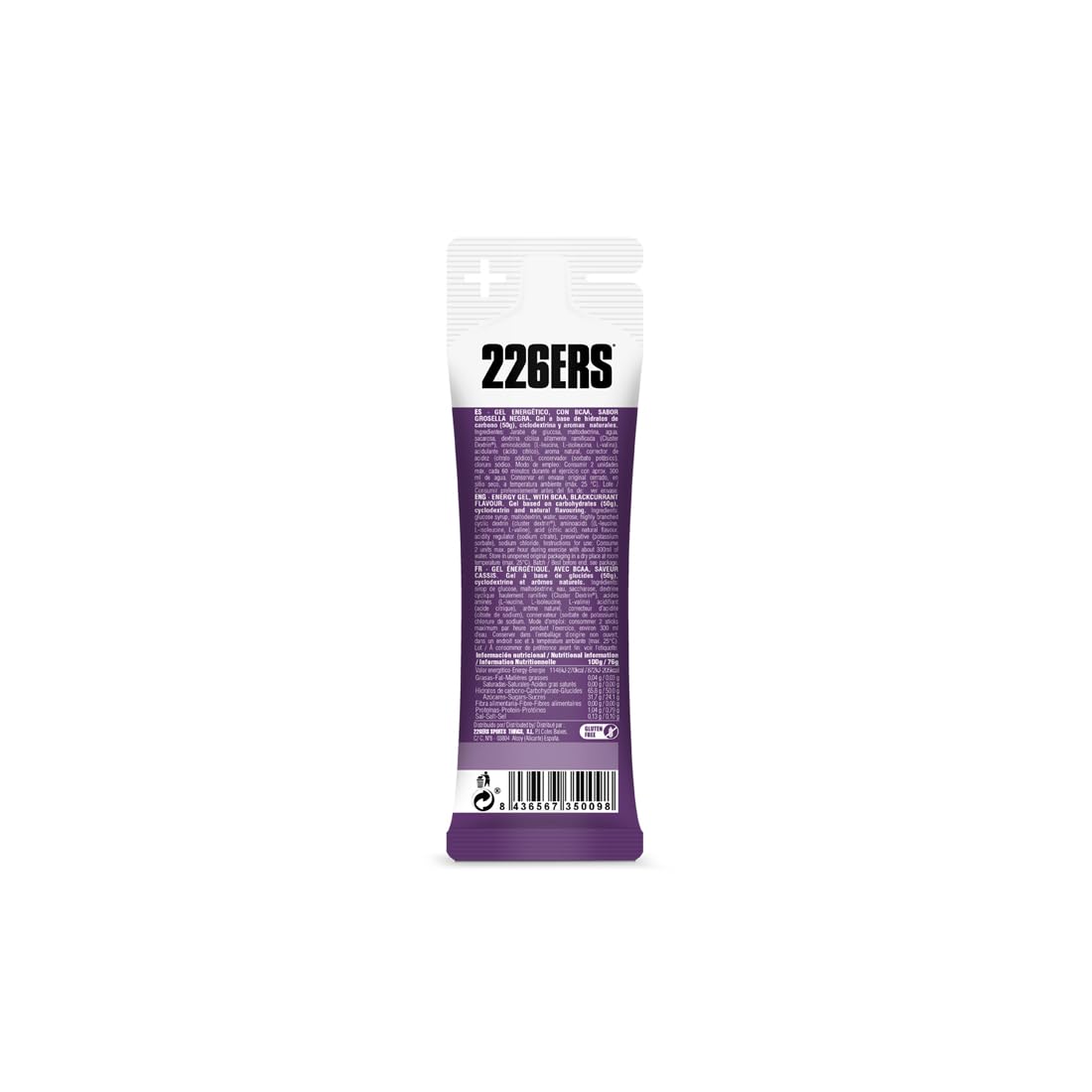 226ERS HIGH ENERGY GEL 76g BCAA Cassis | Étui