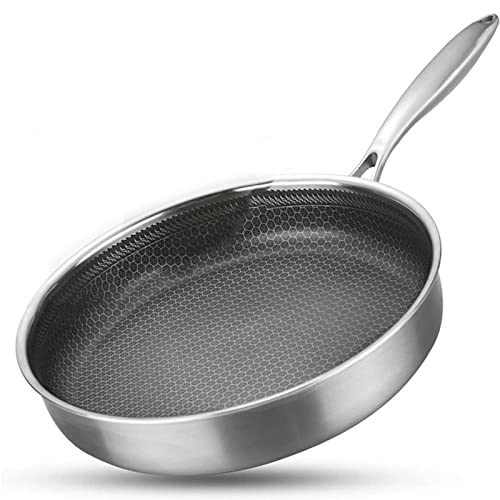 CAFIEDR Pan Stainless Steel Frying Pan Non-Stick Frying Pan Kitchen Pan Stainless Steel Non-Stick Frying Pan Camping Tableware Set Pan Cooking Pan Frying Pan