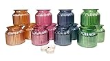 Material: Glas itsisa Windlicht, bunt (12er Box) tolle große Teelichthalter, Windlicht, Teelichterglas