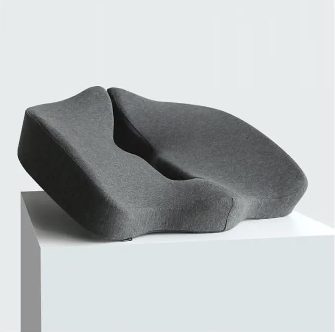 Seat Cushion for Office Chair — Tailbone Pressure Relief Cushions — Coccyx, Lower Back, Hip, Butt, Sciatica Pain Relief Pillow — Memory Foam Cushion for Car, Desk Chair, Wheelchair (Gray)