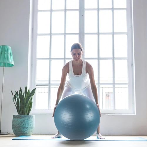 GEEZY Large Exercise Ball 55cm – Extra Thick and Anti-Burst with Low Impact Design - Stability Ball for Yoga, Gym, Fitness, Pregnancy, Pilates, and Maternity - Image 3
