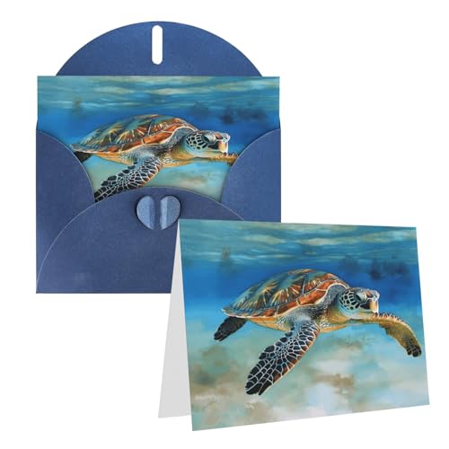 Cartes vierges avec enveloppes tortue pour envoyer un message de réconfort
