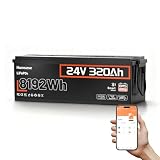 Humsienk Batteria LiFePO4 24V 320Ah Bluetooth con BMS 200A, 8192Wh, Protezione a Bassa Temperatura, 15000+ Cicli, Batteria Litio per Camper, Sistemi Solari, UPS, Off-Grid