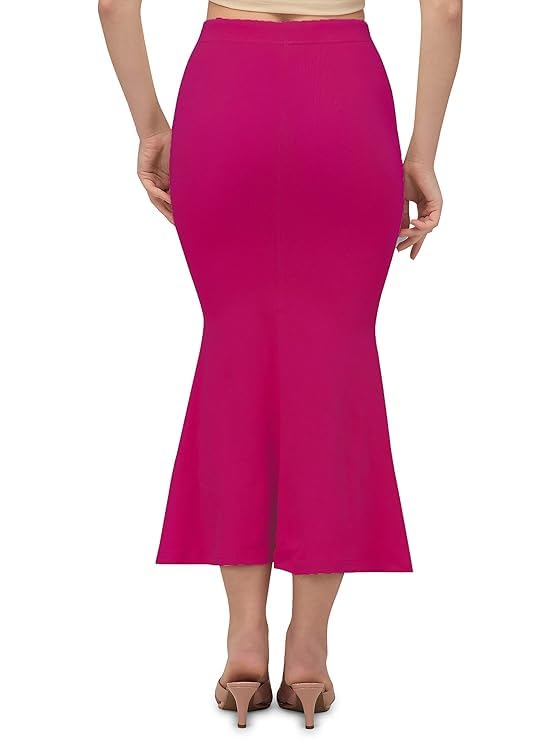 Image of Saree Shapewear Petticoat for Women Cotton Blended Lycra Body Shaper Peticoat, Long Under Skirt Dress for Saree,Stretchable Fishcut Innerwear for Ladies Saree in Party