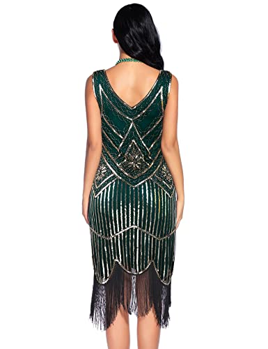 Image of Plus Size 1920s Vintage Fringed Gatsby Sequin Beaded Tassels Hem Flapper Dress for Women