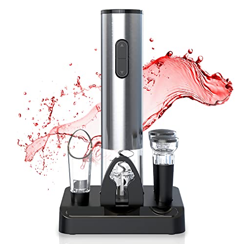 Electric Wine Opener, Wine Bottle Opener Set, 6 In 1 Red Wine Accessories Opener Gift Set With Foil Cutter, Stopper, Pourer For Home, Restaurant, Birthday, Wine Lover #TOP6