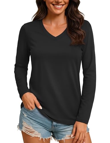 TACVASEN Women's Quick Dry V Neck Workout Tops