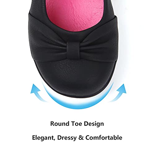 Samilor Girl Shoes Mary Jane Shoes for Toddler Comfortable School Uniform Dress Shoes, Black Little kid 114