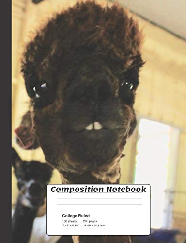 Alpaca Composition Notebook: Alpaca Llama Composition Notebook 100 college ruled
