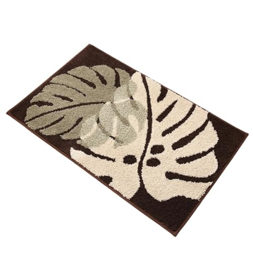 玄関マット お風呂マット 室内 屋外 滑り止め 北欧 吸水 速乾 滑り止め付き 洗える 玄関 キッチン バスルーム マイクロファイバー リーフ柄 厚手やわらか快適暖かい 抗菌防臭防カビ 丸洗い可能 浴室 洗面所 脱衣所 台所 玄関室内ドアマット (葉が落ち