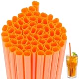 JOFONY 60pcs Thanksgiving Pumpkin Shaped Straws for Party Supplies