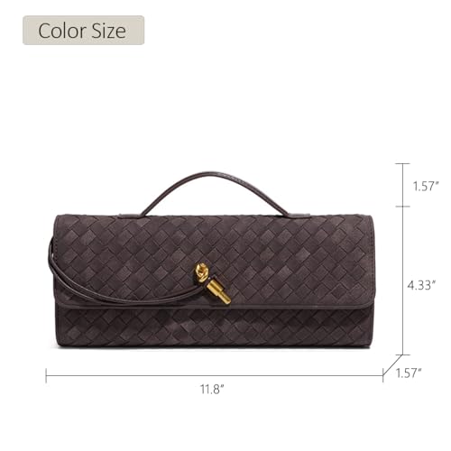 Image of JYG Suede Woven Handbag for Women Trendy Evening Shoulder Bag Casual Clutch Purse Crossbody Satchel with Metal Buckle 2026