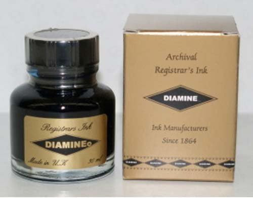 Diamine Registrars Ink Blue/Black 30mL Bottled Ink - DM-3038