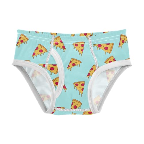 Boys' Underwear Cotton Little Boys Pizza Slices Cartoon Briefs Soft Toddler Underwear 2T-8Y