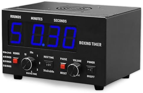 Interval Timer with LED Display - Adjustable Sound, Customizable Training Time & Repetitions for Boxing, MMA, and Kickboxing Workouts