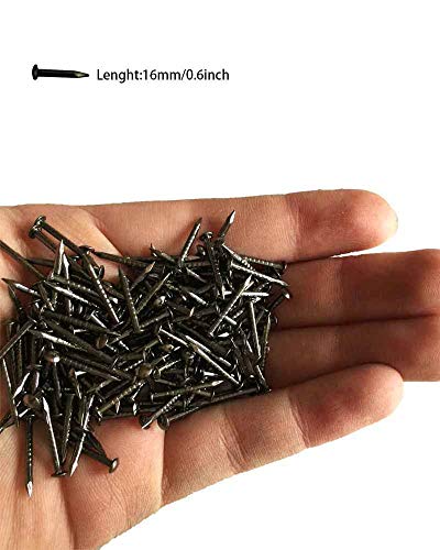Image of Small Nails 0.6inch for DIY Decorative Pictures Wooden Boxes Household Accessories Silver-Black Hardware Nails, 100pcs+(Black, 15mm)