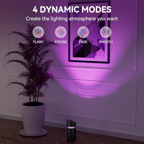 Image of 2 Pack Uplights Indoor Multicolor Floor Can Lights, Black