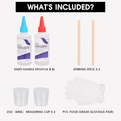 Image of Knife Handle Epoxy, Ideal for Knife Handle Applications, 6.7 Ounce Adhesive Set, High Impact Clear Resin Kit, A & B 2 Part Epoxy Glue, Rigid and Flexible Resin