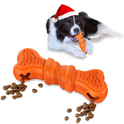 LaRoo Hundeball, Hundespielzeug Interaktive Haustiere Hunde Snackball Spielzeug mit Futter für Kleine, Mittlerer und Große Hunde (16cm Bone Orange) Cover