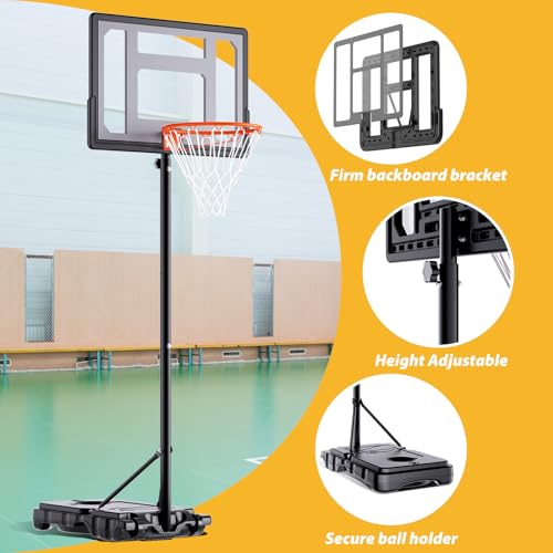 AWII Sports Basketball Hoop Outdoor 10ft Adjustable, Portable Basketball Goal with 32 Inch Outdoor Basketball Hoop & Goals for Kids Youth Adults Play in Backyard/Courts/Indoor - Thumbnail 6