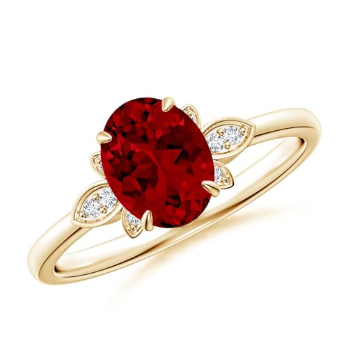 Angara Lab Grown Ruby Engagement Ring for Women | Lab-Grown Oval ...