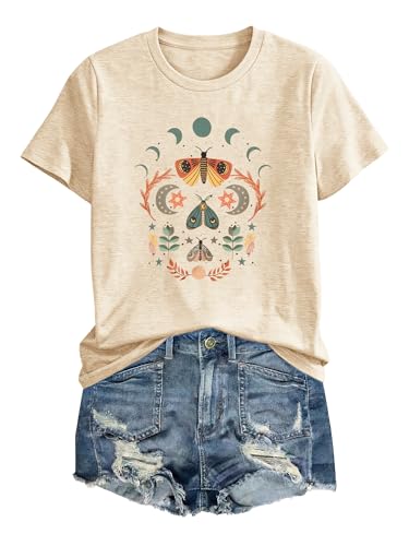 Image of Anbech Womens Dandelion Graphic T-Shirts Teen Girls Cute Sunflower Print Casual Tee Tops