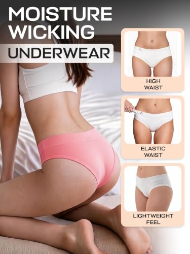 Image of Balanced Tech Moisture Wicking Underwear for Women, Seamless Workout Hipster Brief Bikini Panties