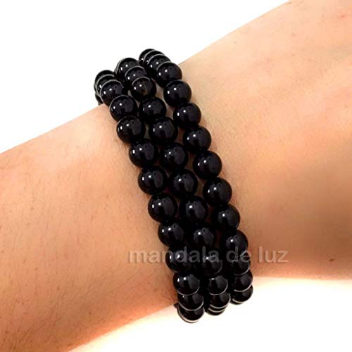 Pulseira de Esferas de Turmalina Negra Natural
