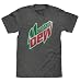 Tee Luv Mountain Dew Shirt - Distressed Mt Dew Logo T- Shirt (Graphite) (Medium)