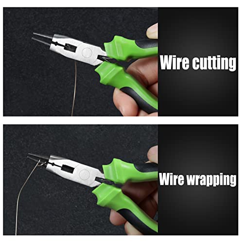 Image of 5 Inch Round Nose Pliers Wire Cutter 3-in-1 Mini Precision Pliers Wire Looping Pliers with Spring Jewelry Beading Tool Wire Looping Wrapping Beading Cutting for DIY Jewelry Making