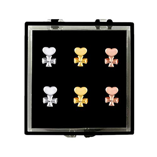 Aeromdale - Soporte para pendientes mágicos, ajustable, hipoalergénico, con caja para pendientes de poste, parte A, # B, 3 pares Cover