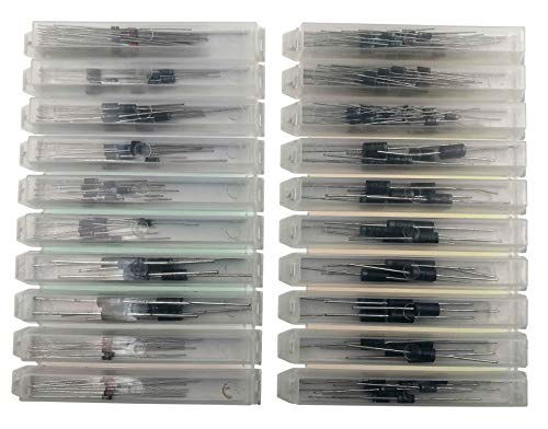 EEEEE 16 Value 250 pcs Diode Assortment Kit Contains Rectifier Fast Recovery Schottky Switching Zener Diode Pack of Assorted diodes