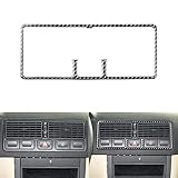 RRX Dash Air Conditioning Vent Frame Cover Sticker for VW Bora Jetta Mk4 ‎R32 GTI Golf4 Golf 4 1999-2004 2X2K Carbon Fiber Interior Decoration (Black)