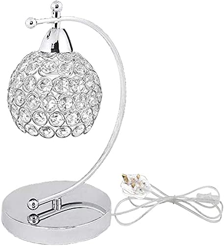 Creative Crystal Table Lamp Bedroom/Bedside Lamp Desk Light Lamp Fixtures with On/Off Switch in Line for Bedroom, Living Room, Office, Dining Room, Hotel, Restaurant