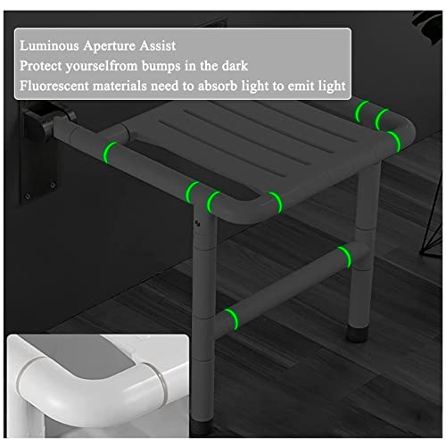 Taburete de ducha plegable, asiento plegable montado en la pared, capacidad de peso de 350 kg, ayuda de baño ideal para personas mayores y discapacitados, patas de goma para mayor estabilidad
