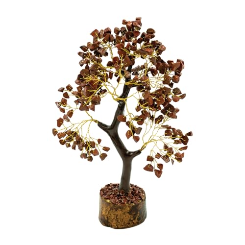 Image of Red Jesper Crystal Tree | 9-10 Inch | 300 Beads | Money Stone Tree for Wealth, Confidence, Vastu Correction, Positive Energy, Reiki Healing & Good Luck