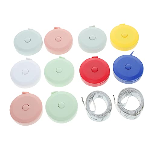 LALAFINA 12pcs Flexible Body Tape Measure Retractable and Portable Sewing Tape for Accurate Measurements Curved and Flat Surfaces for Tailoring and Crafting Random Color