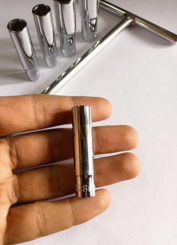 Image of T handle with 4 Long Sockets, 1 /4 T-Handle with 8mm, 9mm, 10mm, 11mm Long sockets