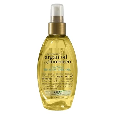OGX Renewing + Argan Oil of Morocco Weightless Healing Dry Oil Spray, Argan Oil for Hair Care, Lightweight Mist for Split Ends, Frizz Control & Shine, Paraben & Sulfated-Surfactants Free, 4 fl oz