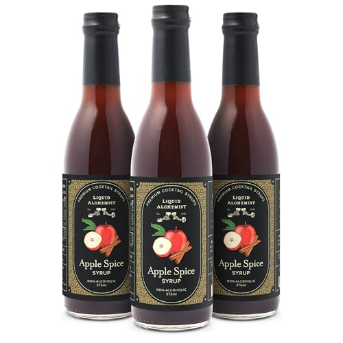 Image of Liquid Alchemist Apple Spice Syrup for Cocktails | Real Ingredients Make our Apple Syrup for Drinks a Perfect Fall Old Fashioned Mix | Small Batch, Non-GMO & Vegan | 12.7 oz Drink Mixer, Pack of 3