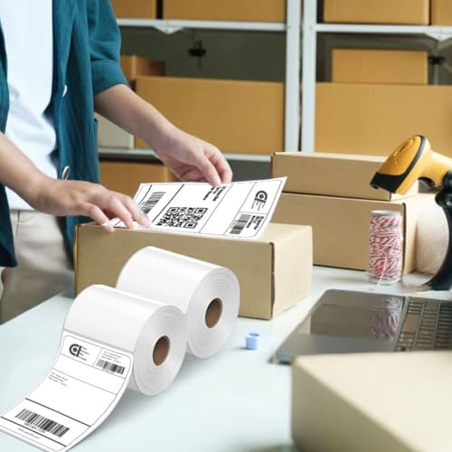 Image of COI 70gsm Thermal Label Printer Paper - 4 inch x 6 inch (100 x 150 mm)| Ideal for Shipping, Parcel, Barcode, and Address Labels - 400 Labels per Roll (Pack of 2)