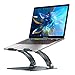 Nulaxy Adjustable Aluminum Laptop Stand Compatible with Macbook Pro / Air, Apple Laptop Stand, 7-15" Notebook and Tablet, Desk Notebook Support with Anti-Slip Silicone Pad, Grey