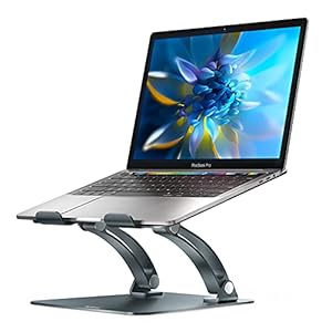 Nulaxy Soporte Portátil, Ergonómico Laptop Stand, Soporte Ajustable para Portátil de Aluminio Compatible con MacBook, Air, Pro y Otras Computadoras Portátiles de 10-17 Pulgadas, Plata