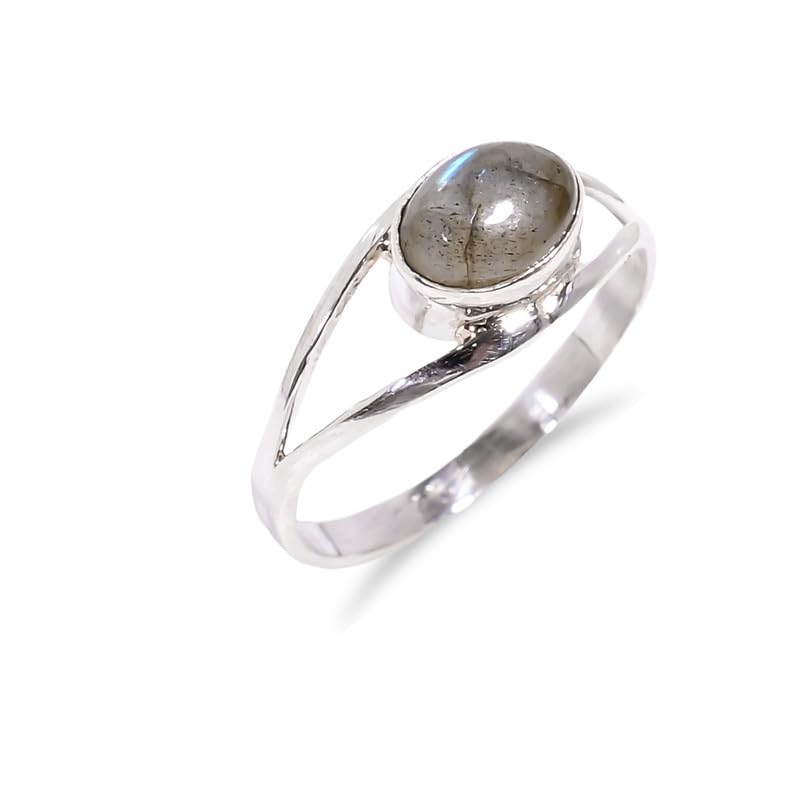 Bague labradorite en argent sterling 925 fait main haut de gamme